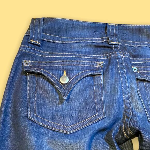 Hudson Old Label Signature Bootcut Blue Jeans Dark Wash Double Button Fly 26 - Picture 9 of 11
